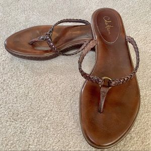 Cole Haan Brown  Leather Thong Sandals Flip Flops